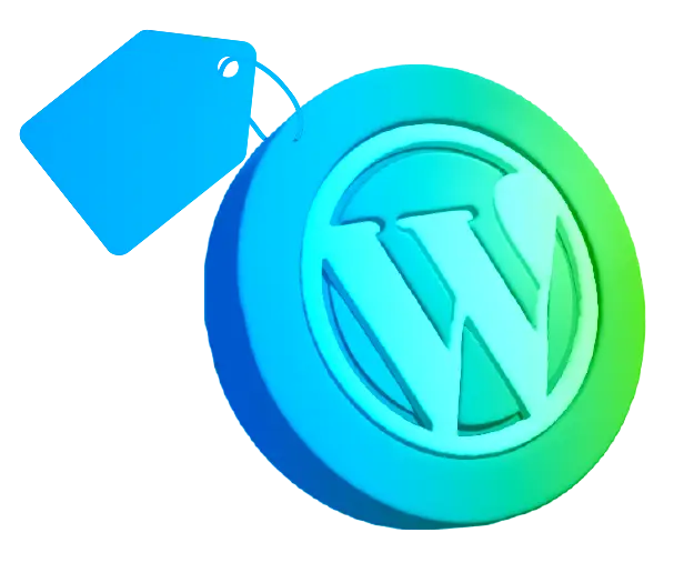 Ein kreisförmiges WordPress-Logo in Grün- und Blautönen steht vor einem Hintergrund mit Farbverlauf und verkörpert die Essenz des Webdesigns in Düsseldorf. Das stilisierte „W“ in der Mitte repräsentiert perfekt das Content-Management-System WordPress, ideal für jede Firmenhomepage.
